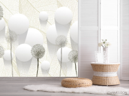 Фотошпалери Сірі кульбаби і кола - 2