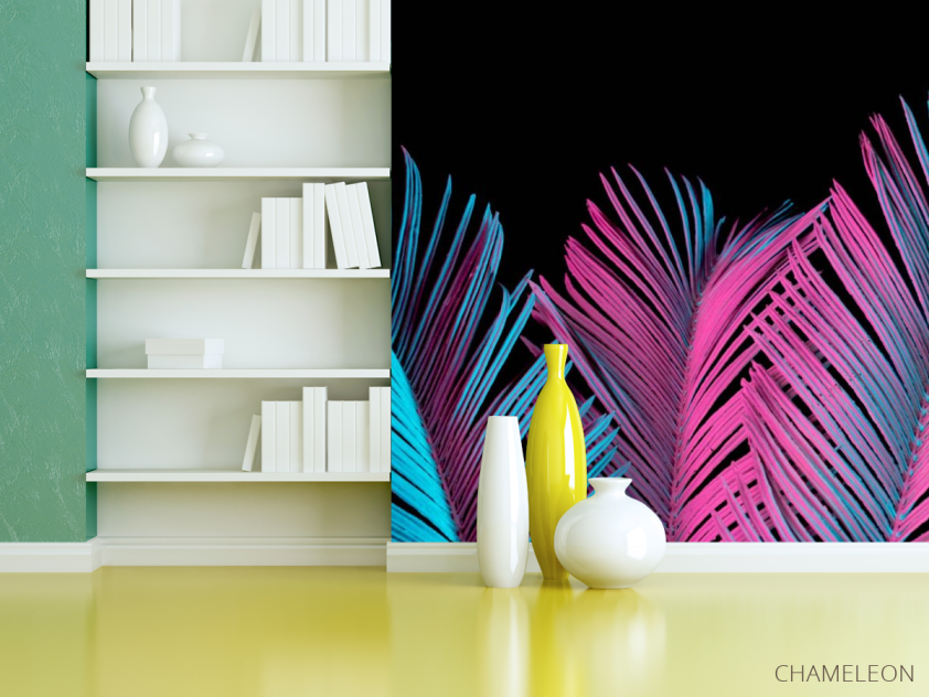 Фотошпалери неонові листя - 3