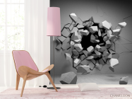 Фотошпалери камені вилітають зі стіни - 4