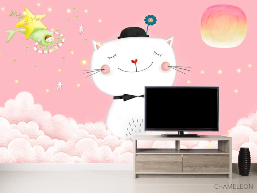 Фотообои Розовый котик - 2