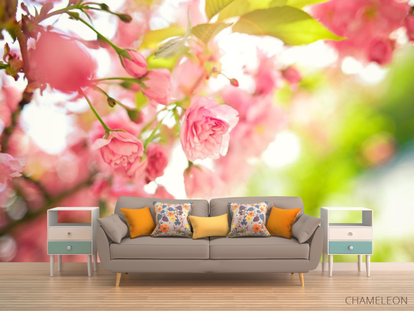 Фотообои розовые цветки - 1