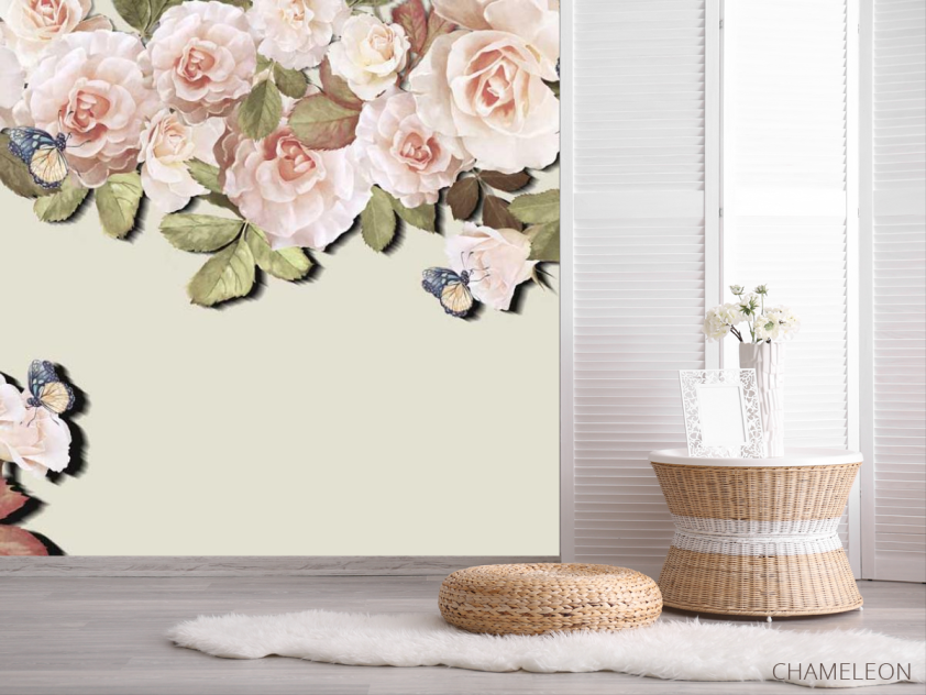 Фотошпалери Рожеві квіти вінтажні - 2
