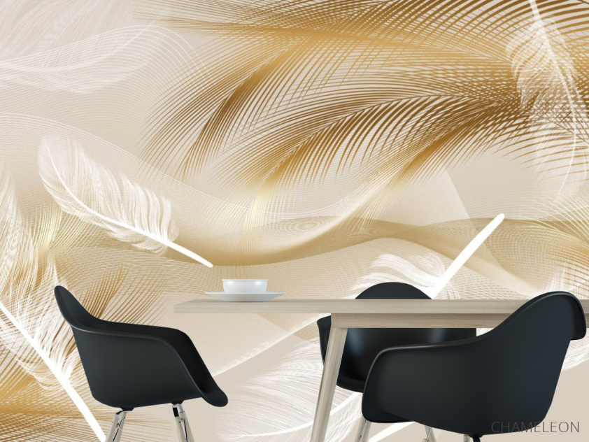 Фотошпалери Векторні пір'я коричневі - 1