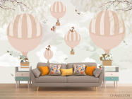 Фотообои воздушные шары с животными - 1