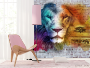 Фотошпалери Стіна 3д з левом - 4