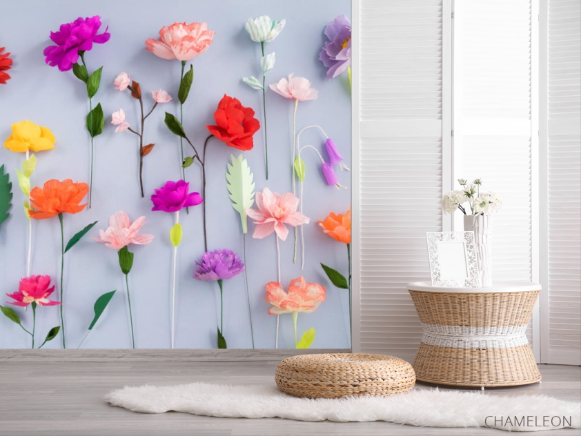 Фотошпалери об'ємні штучні квіти - 2