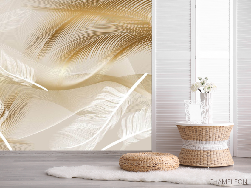 Фотошпалери Векторні пір'я коричневі - 2