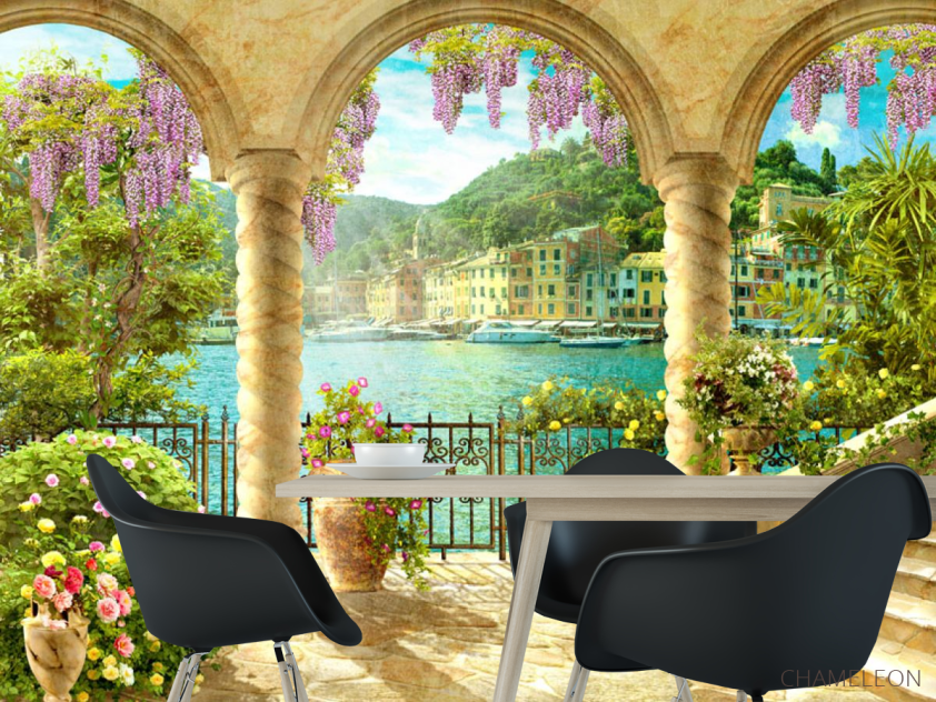 Фотошпалери Фреска з арками і водою - 1