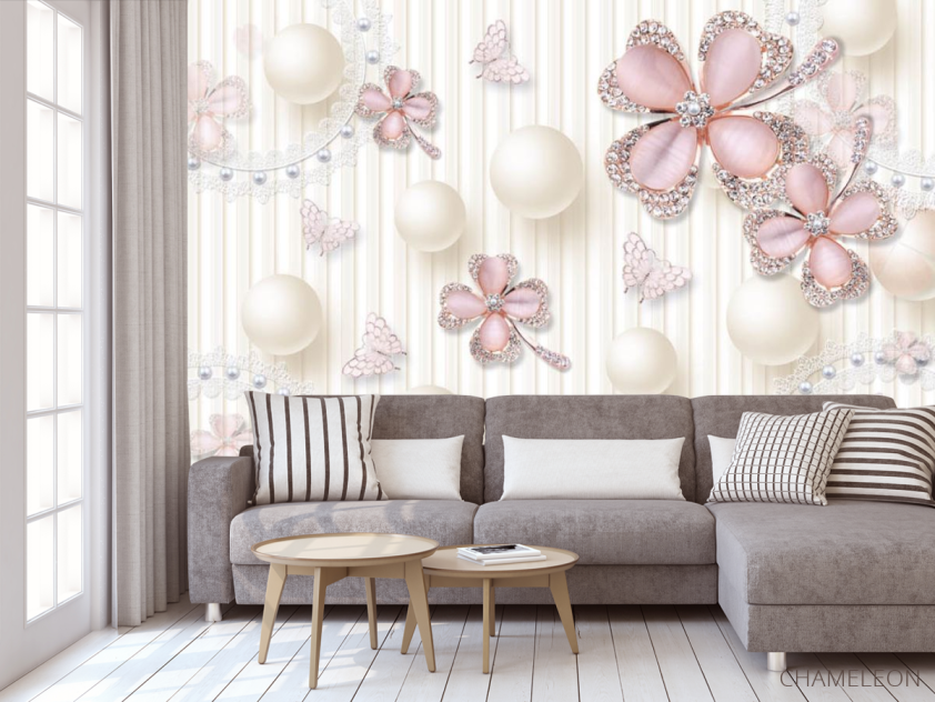 Фотообои Розовые брошки - 3