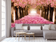 Фотообои аллея с розовыми лепестками - 3