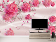Фотообои 3d розовые цветы - 2