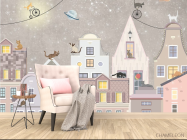 Фотообои Домики с котиками - 4