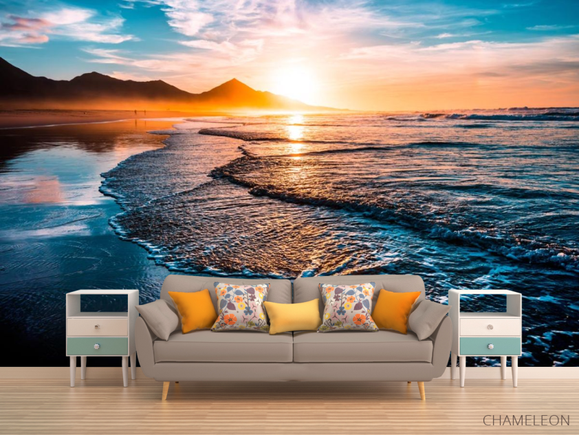 Фотообои Горы и солнце над морем - 1