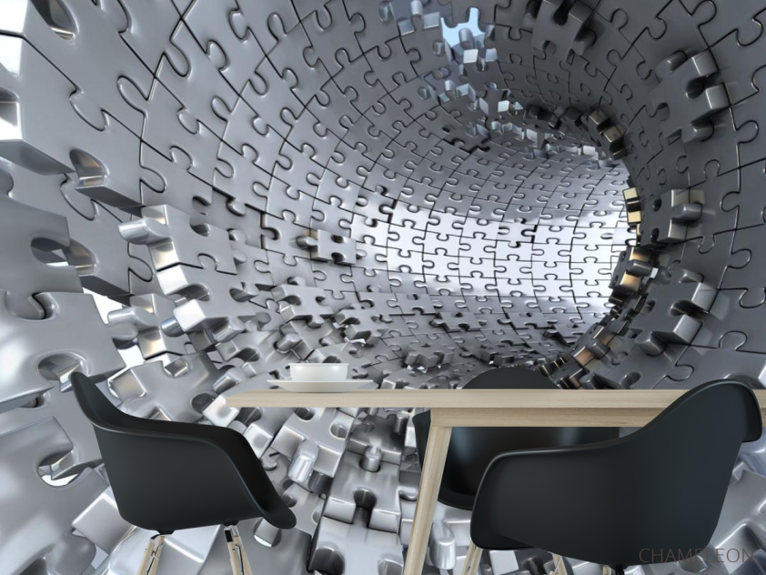 Фотошпалери Тунель з пазлів - 1