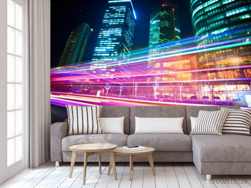Фотообои Цветомузыка ночного города - 3