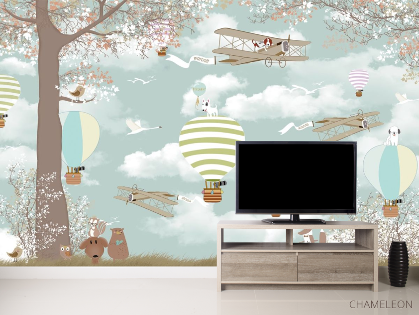 Фотообои воздушные шары с животными - 2