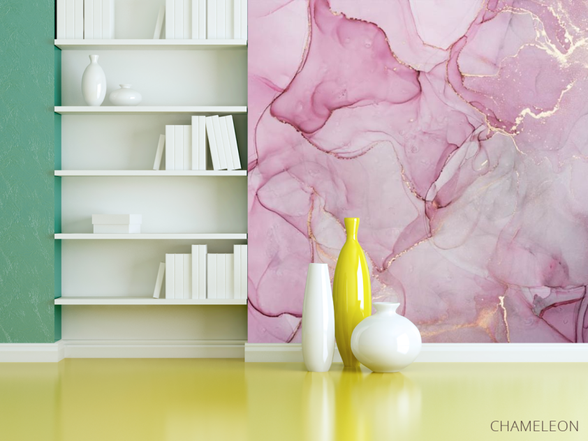 Фотошпалери рожевий флюїд арт - 3