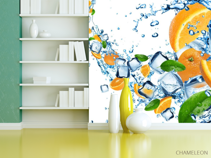 Фотошпалери Апельсини і кубики льоду - 3