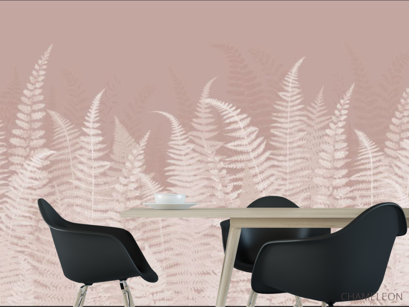 Фотошпалери листя папороті рожеві - 1