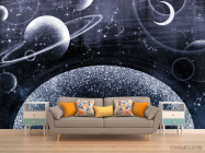 Фотообои Дизайнерские планеты бежевый оттенок - 1