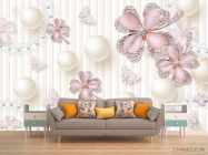 Фотообои Розовые брошки - 1