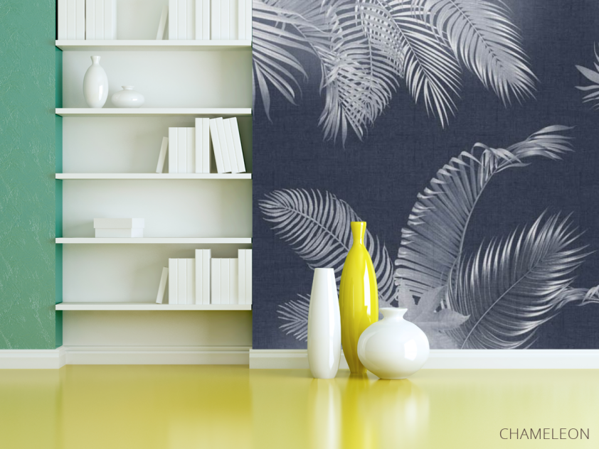 Фотошпалери Листя на синьому - 3