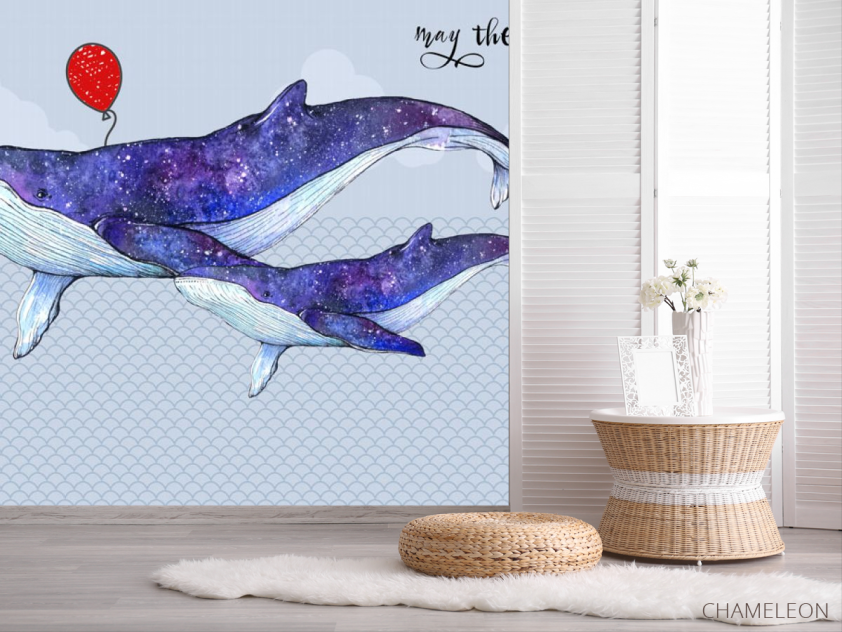 Фотообои Синие киты - 2