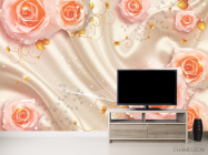 Фотообои Розы на атласе 3д - 2