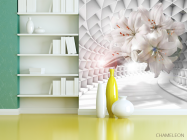 Фотошпалери 3D лілії в тунелі - 3