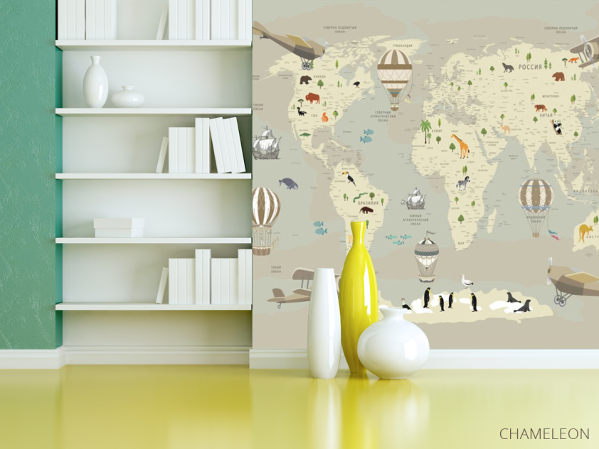 Шпалери в дитячу Карта - 3