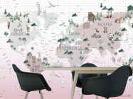 Фотошпалери рожева дитяча карта - 1