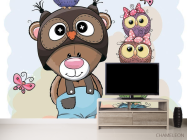 Фотообои Мишка и совы - 2