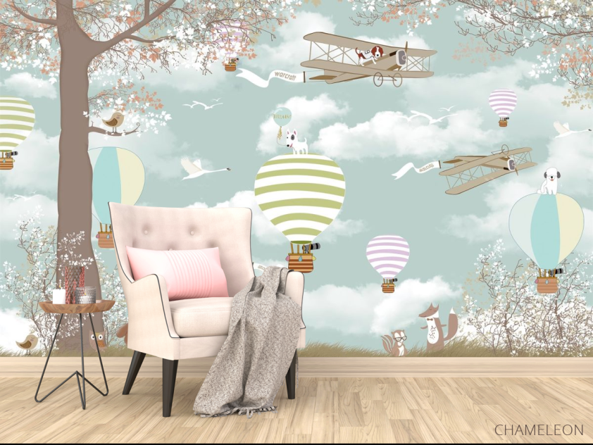 Фотообои воздушные шары с животными - 4