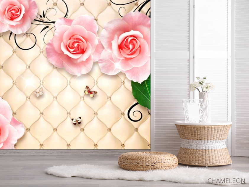 Фотошпалери 3D бутони троянд - 2