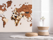 Фотошпалери 3d карта з дерева - 2