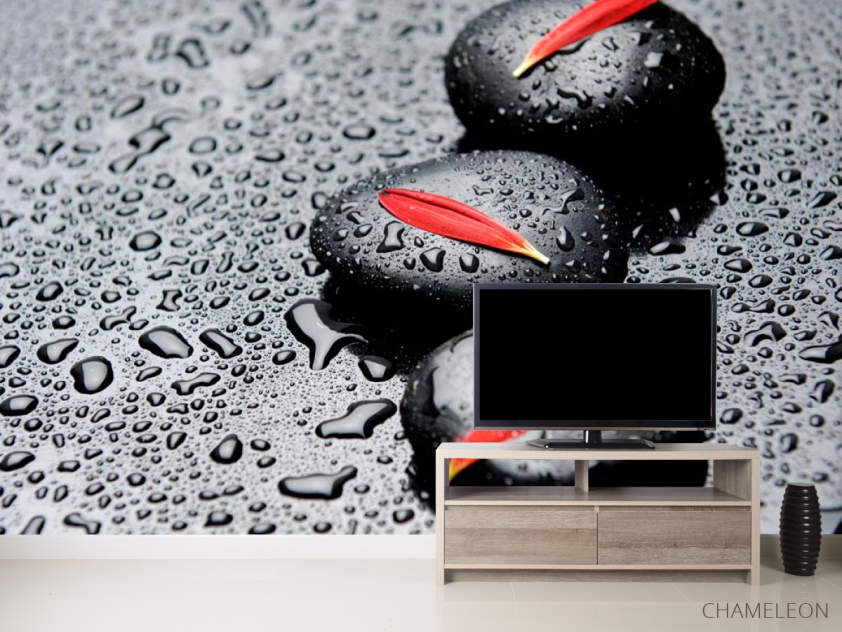 Фотообои Лепестки, камни, капли - 2