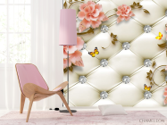 Фотошпалери Керамічні квіти на тлі оббивки - 4