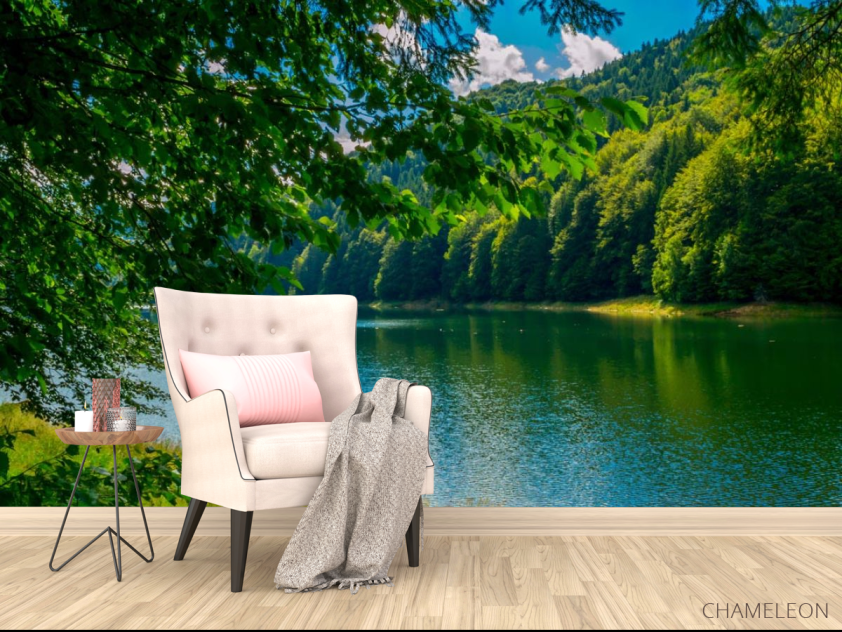 Фотообои зеленые деревья над рекой - 4