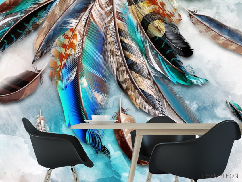 Фотошпалери Кольорові пір'я - 1