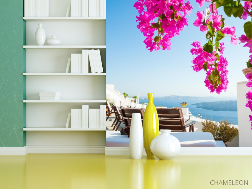 Фотошпалери стільчики і вид на море - 3