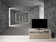 Фотообои Серый 3д тоннель - 2