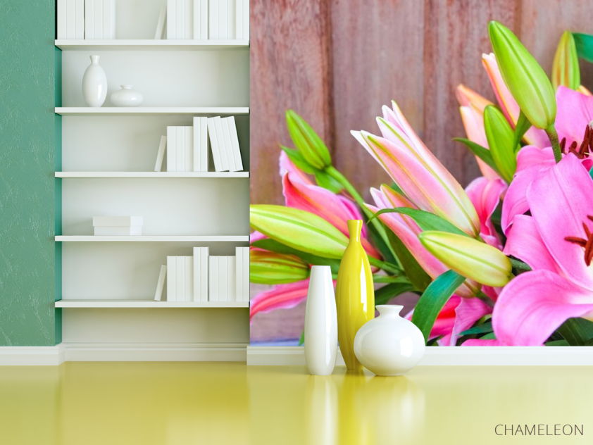 Фотошпалери рожеві лілії - 3