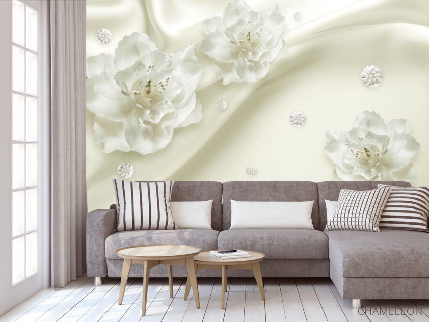 Фотообои Цветы на полотне - 3