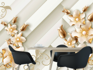 Фотошпалери Золоті квіти 3д - 1