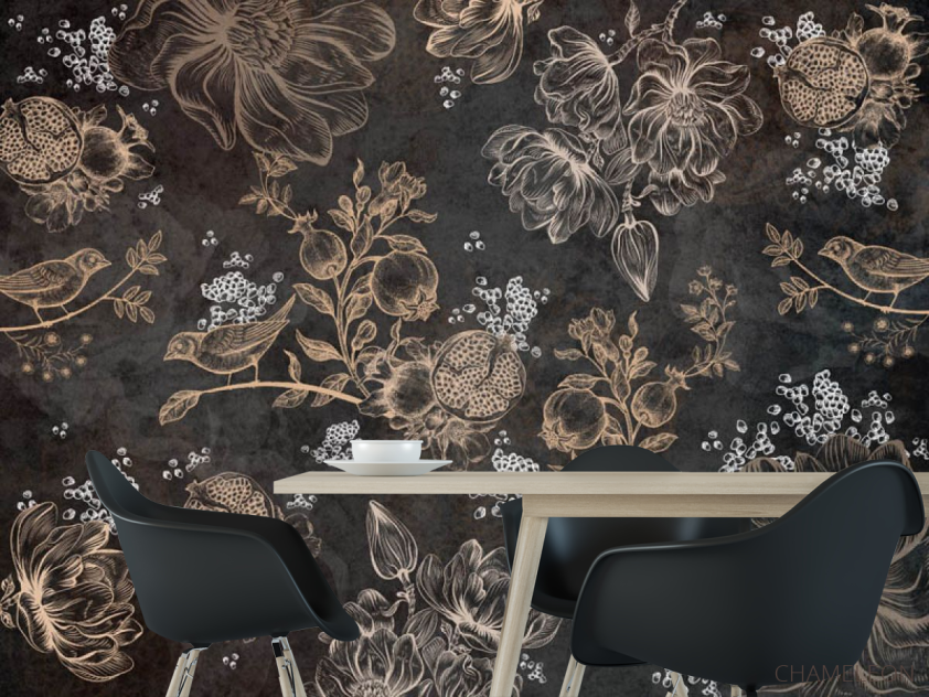 Фотошпалери коричневі квіти - 1