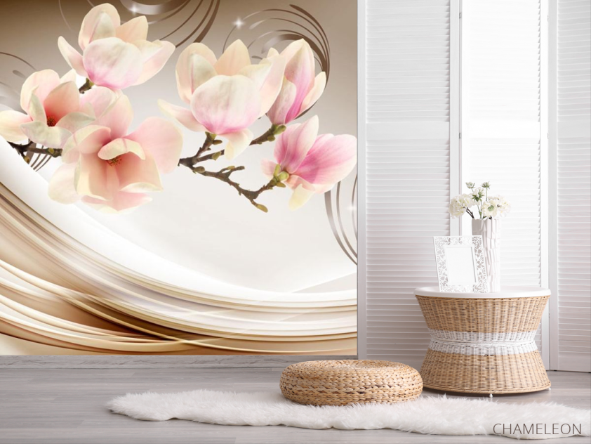 Фотошпалери Магнолія на атласі - 2