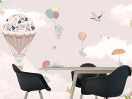 Фотошпалери зайчика на повітряних кулях - 1