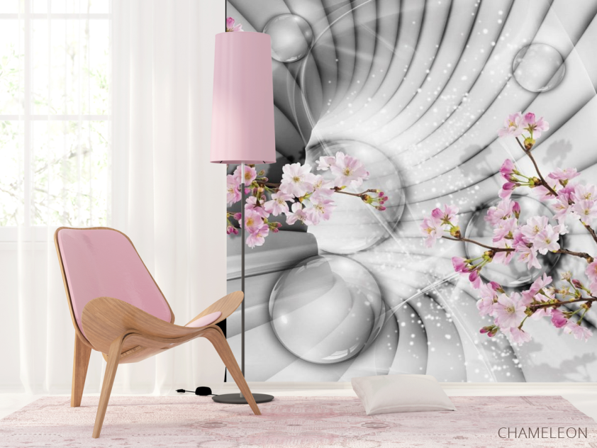 Фотошпалери 3Д тунель з квітами - 4