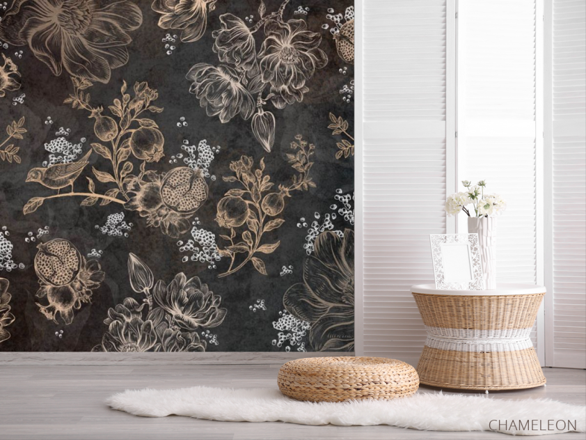 Фотошпалери коричневі квіти - 2