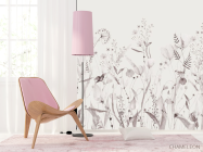 Фотошпалери мінімалістичні квіти рожевий відтінок - 4